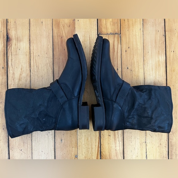 Frye Veronica Black Leather Short Slouch Boots, Size 10 - Picture 4 of 16